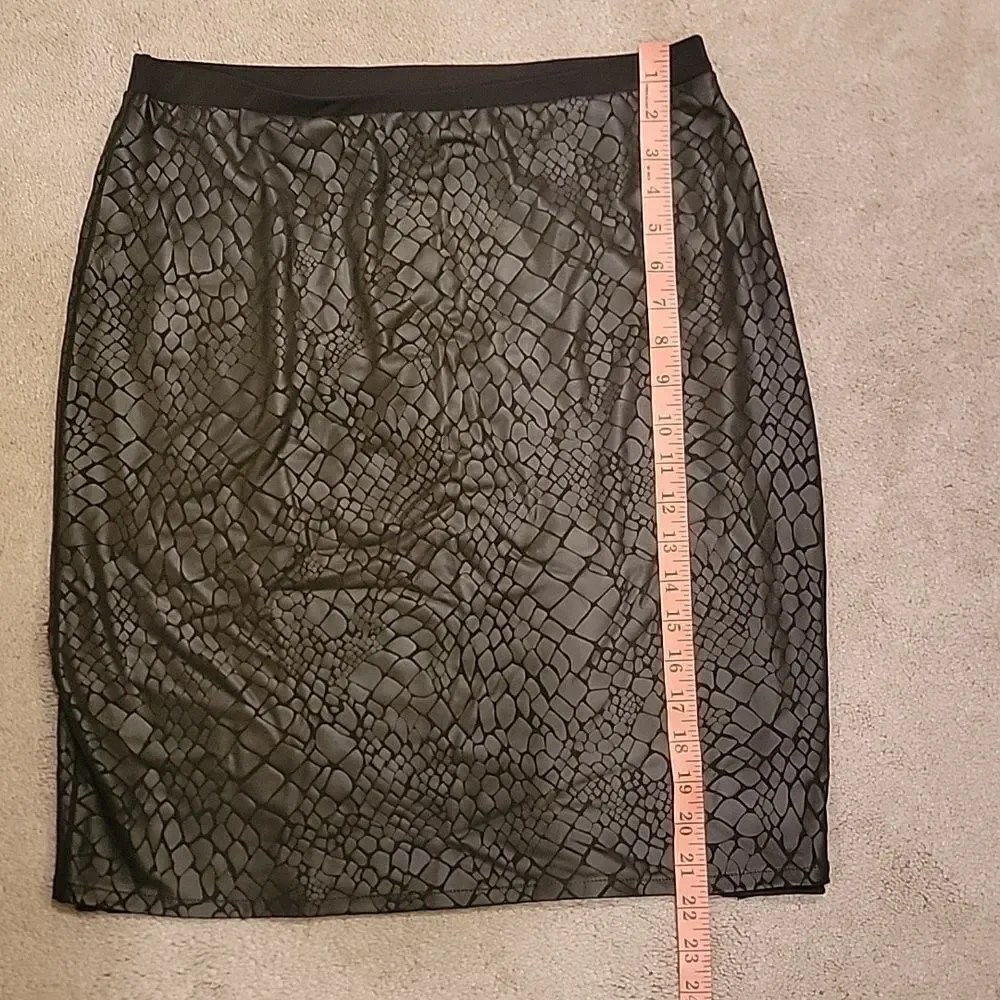 Eva Varro Black Textured Pencil Skirt Sz Med - Picture 3 of 5